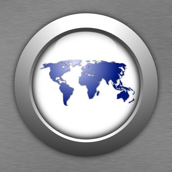 world map button for internet web site