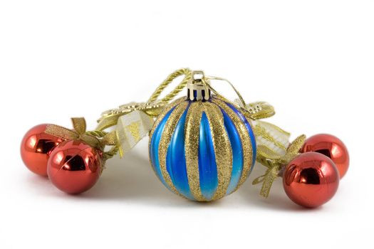 Five christmas spheres