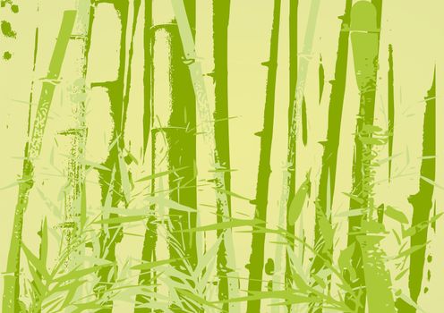 Abstract illustration of a bamboo forest