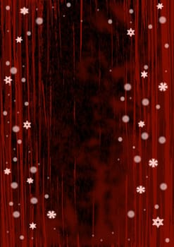 Christmas illustration of glowing red snowflakes.