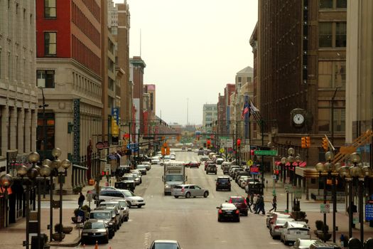 A busy city street with plenty of traffic.