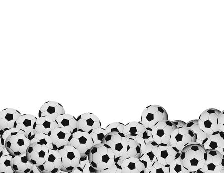 soccer balls background with copyspace