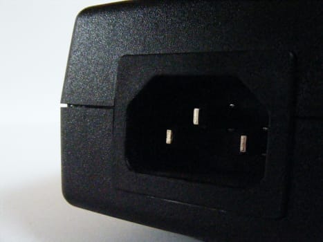 Close-up of AC power adapter plug