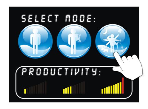 metaphoric image, productivity control panel