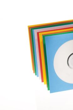 Multiple disc sleeves, standing on a clean background with a disc showing in the first window.