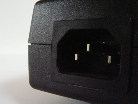 Close-up of AC power adapter plug