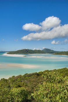 Overview of Whitehaven Beach Area in the Whitsundays Archipelago, East Australia