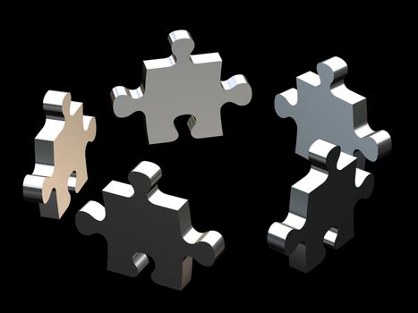 high quality 3d render of puzzle pieces, metaphoric image applicable to several concepts