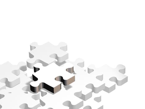 high quality 3d render of puzzle pieces, metaphoric image applicable to several concepts