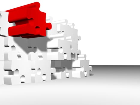 high quality 3d render of puzzle pieces, metaphoric image applicable to several concepts