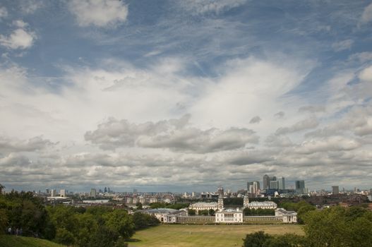 A view of the London skyline from greenwich park