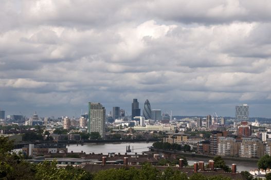 A view of the London skyline from greenwich park