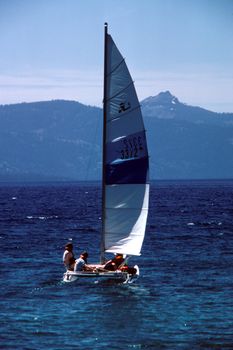 sailboat in Lake Tahoe