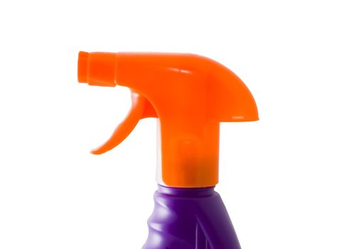 an orange plastic sprayer isolated on the white background