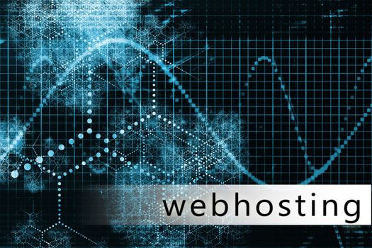 Webhosting in a Blue Data Background Illustration