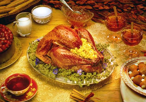 Traditional Thanksgiving turkey dinner