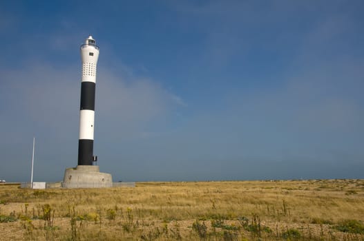 The new lighthouse at Dungeness in Kent ,England