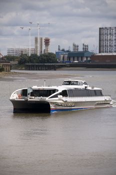 A ferry on the river thamse in london