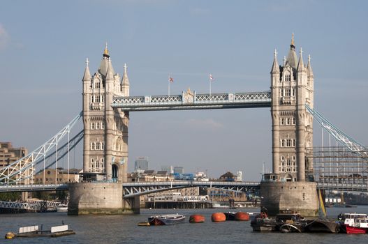 A view of Tower bridge and the river Thamse in London