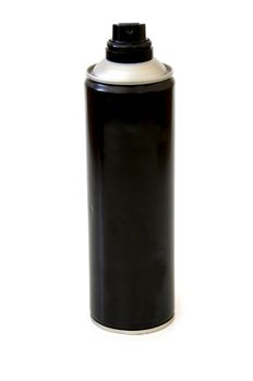 A black hairspray canniste isolated on a white background