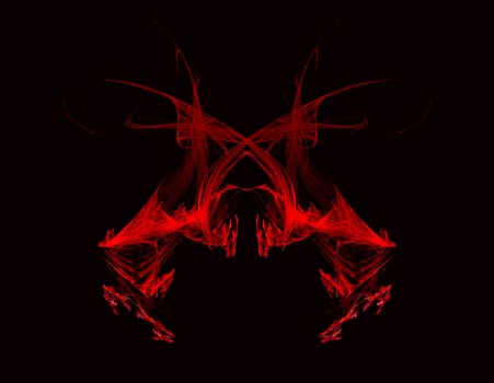 A red fractal on a black background