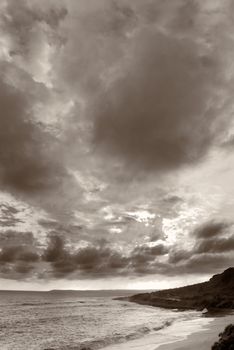 Amazing natural scenes of cloudscape over the sea in Taiwan.