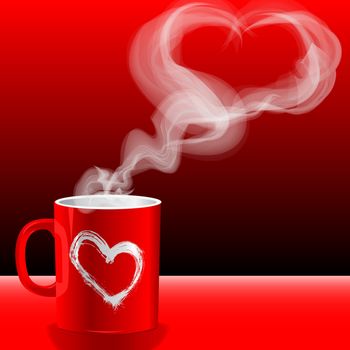 Illustration Valentine's day, love's cups