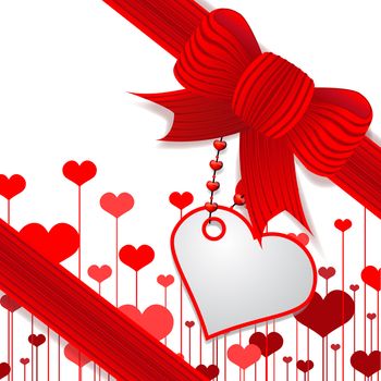 Illustration Valentine red bow