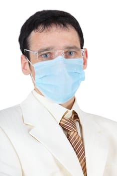 Portrait of a businessman in the medical mask