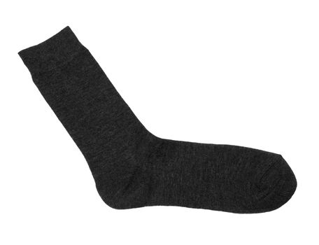 Black sock on white background
