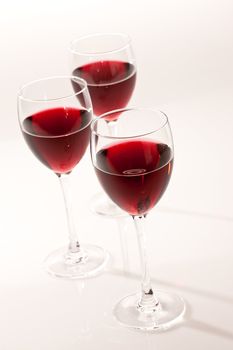 food series: tasty red wine in three bocals