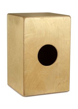Isolated photograph of a Cajon hand drum from Peru.  Clipping path included.