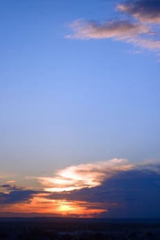 Photo of sunset on a blue sky