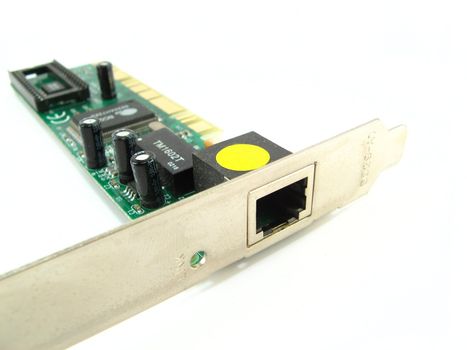 an ethernet card over a white background