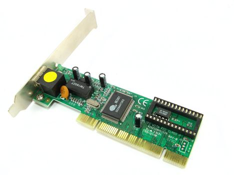 an ethernet card over a white background