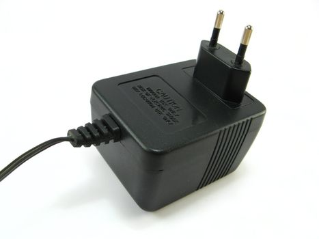 image of a black power supply on a white background