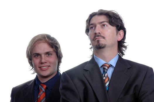 two young  business men portrait on white