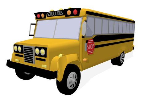 a 3d rendering of an american schoolbus
