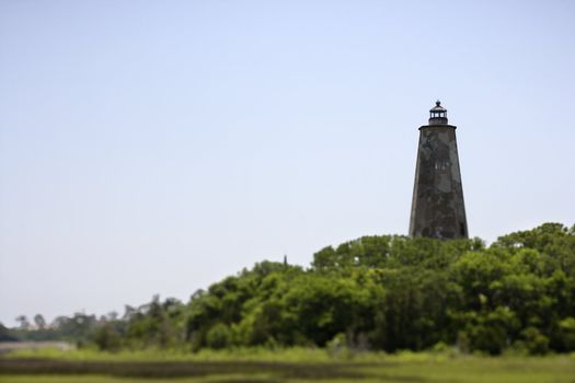 Lighthouse on Bald Head Island, North Carolina.