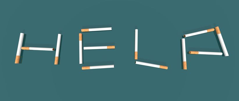 a 3d renders of cigarettes to illustrate tobacco addiction