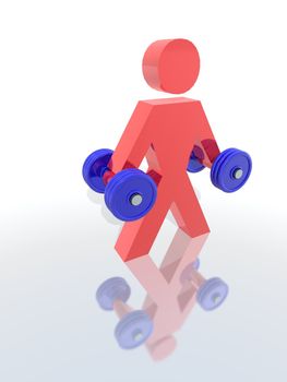 a 3d render of a weight lifter