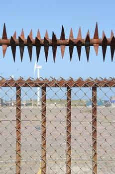 Fence around an industrial area