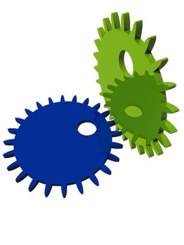 An illustration for two gears on a white background.