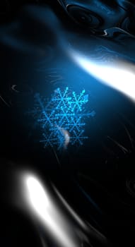 I conceptual image of a blizzard with a blue glowing background.