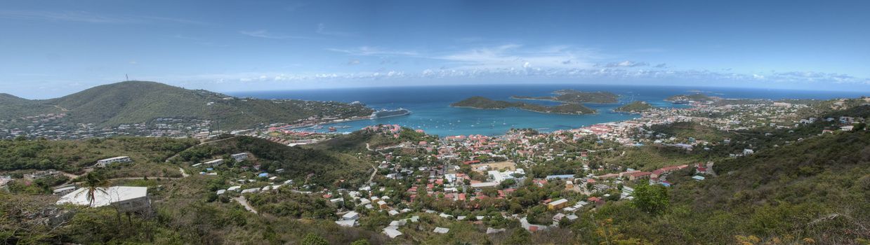 Panoramic view of Saint Thomas, US Virgin Islands