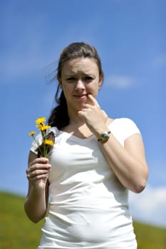 Woman enjoying her countryside holiday