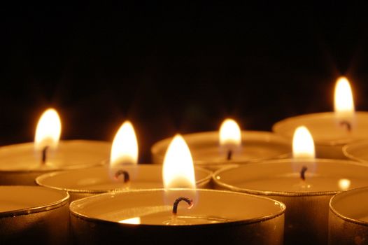 candles in the dark in a romantic night