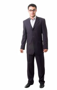 Young business man isolated on white background.