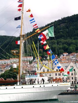 sailboat on tall ships festival in bergen