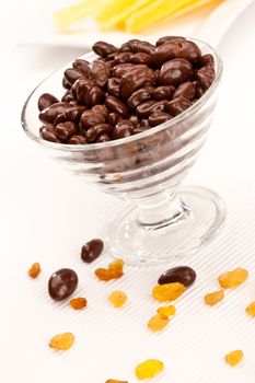 food series: tasty dessert with chocolate raisins